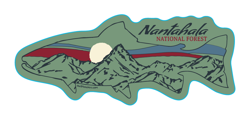 NOC Lakeshirts Stickers, Whymer Trout/Mtns FF