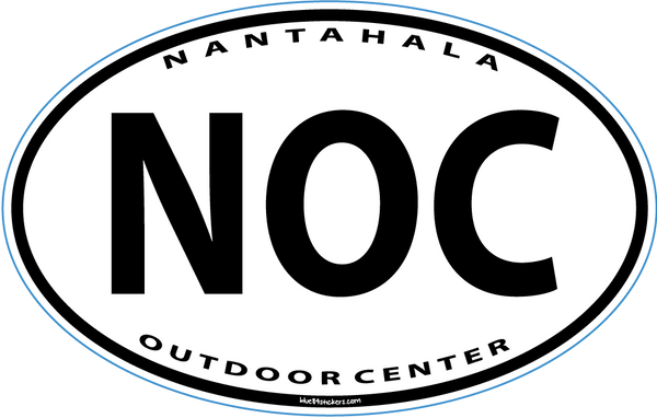 NOC Lakeshirts Stickers, Euro Style Font White/Black