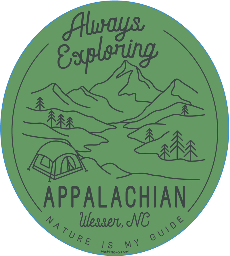 NOC Lakeshirts Stickers, Always Exploring Appalachia