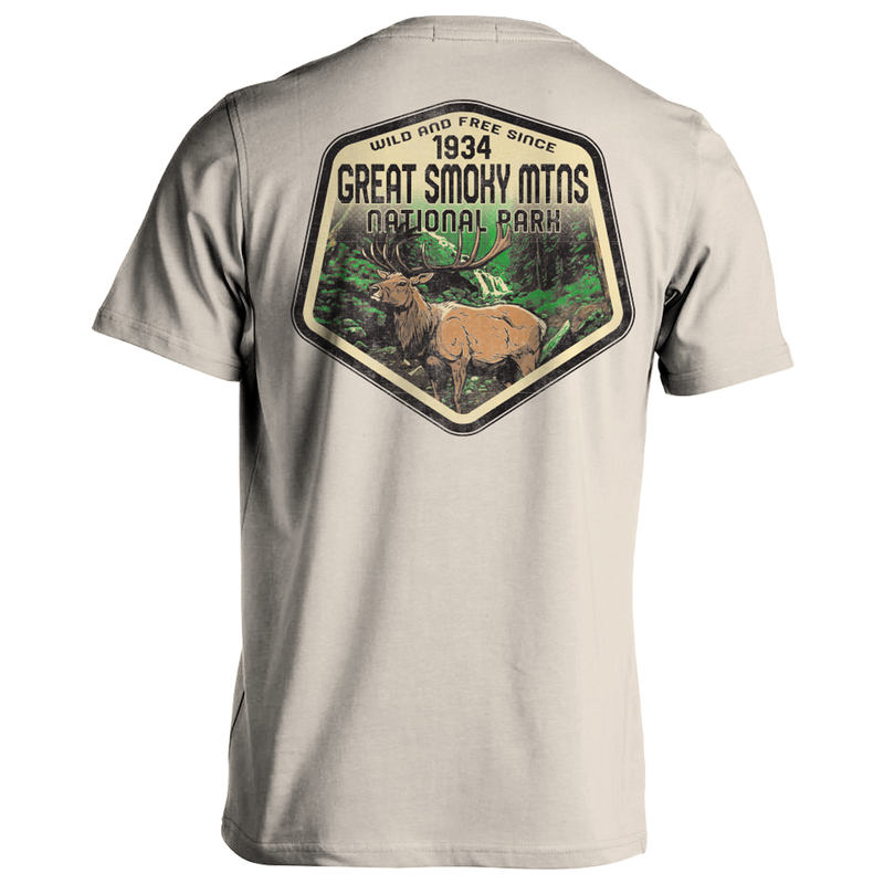 Great Smoky Mountains National Park - Wild and Free Ancestor Elk Shirt Ivory Back