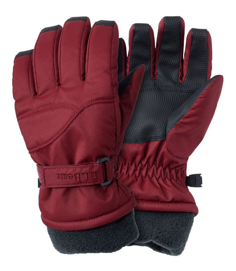 L.L. Bean Kids' Cold Buster Waterproof Gloves Deep Rosewood