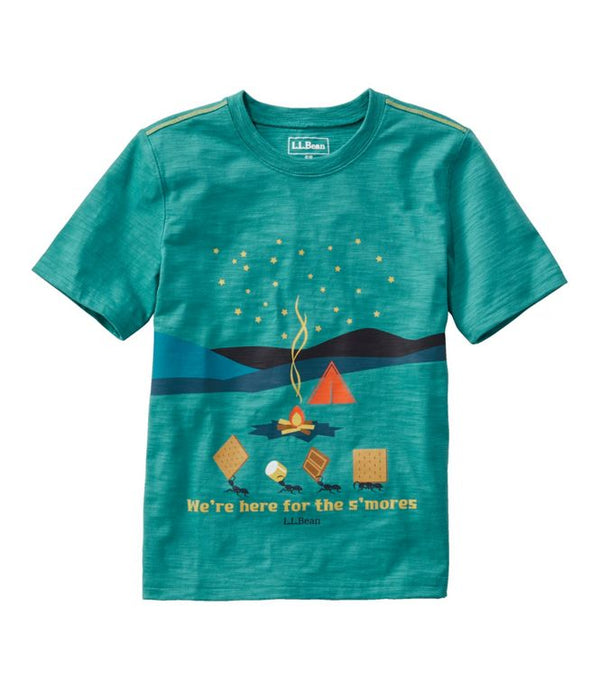 L.L. Bean Kids' Graphic Tee, Glow-in-the-Dark Blue-Green Smores