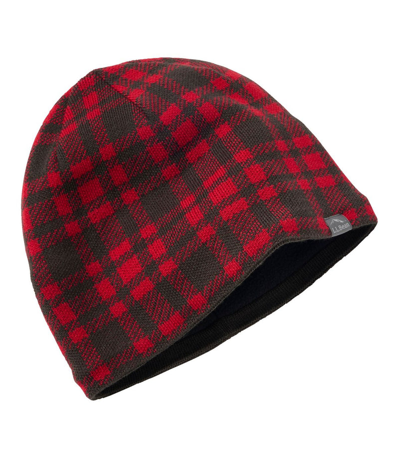 L.L. Bean Classic Winter Beanie Royal Red Plaid