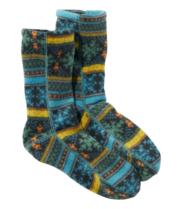 L.L. Bean Fleece Socks Coal Snowflake Fairisle