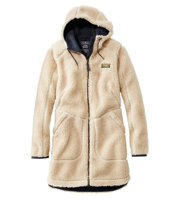 L.L. Bean Women's Mountain Pile Fleece Coat Natural