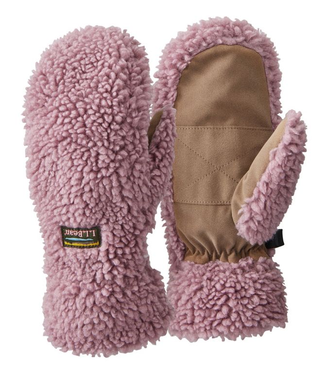 L.L. Bean Women's Mountain Pile Fleece Mittens Iris Mauve