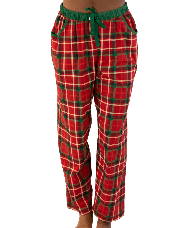 Lazyone Women's Christmas Plaid Regular Fit PJ Pant