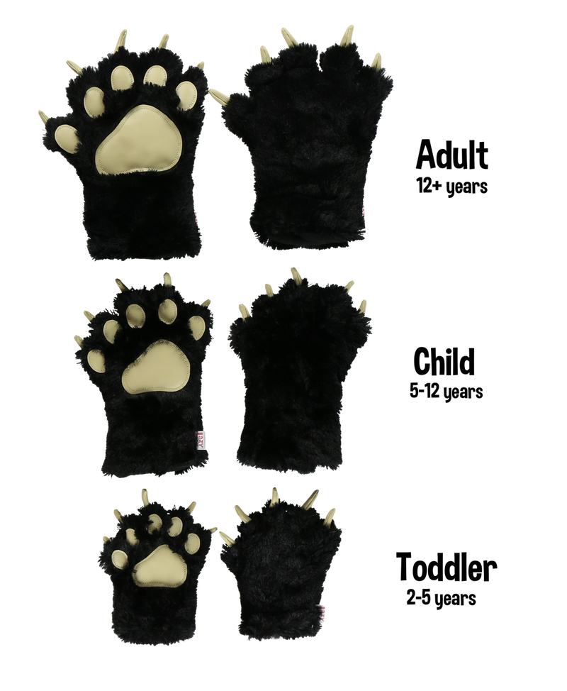 Lazyone Black Bear Paw Mitts