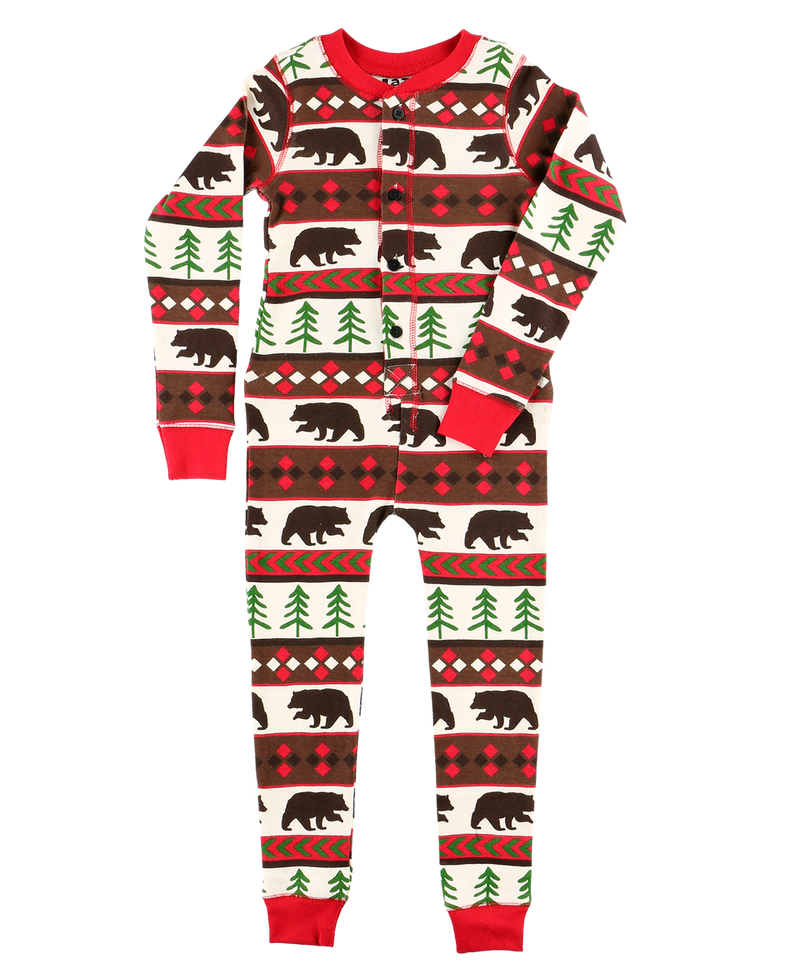 Lazyone Kid Flapjack Bear Fair Isle Pajamas