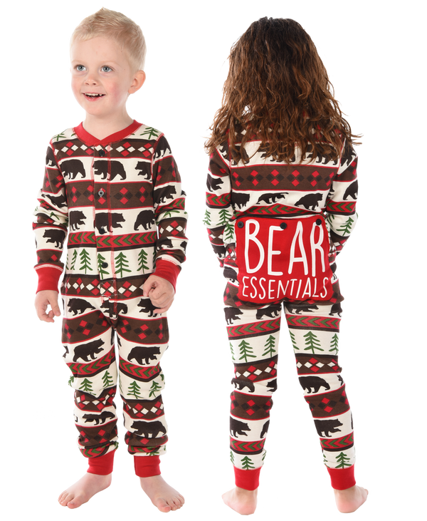 Lazyone Kid Flapjack Bear Fair Isle Pajamas