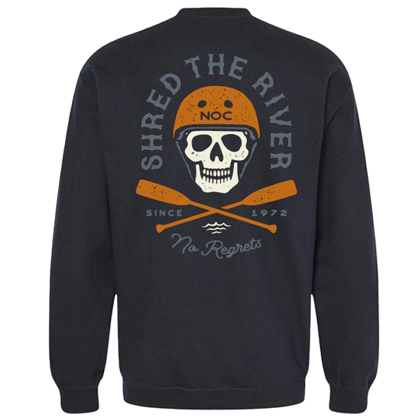 NOC Shred The River Fleece Crew Sweatshirt Black Back