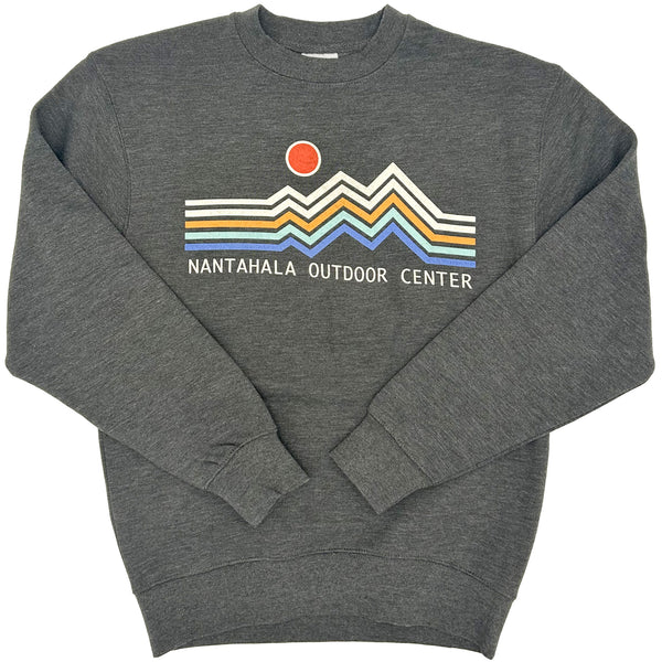 NOC Zig Zag Sunset Crew Neck Sweatshirt Charcoal Heather