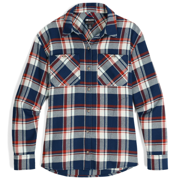 Outdoor Research Women's Feedback Flannel Twill Shirt Cenote/Oyster Plaid