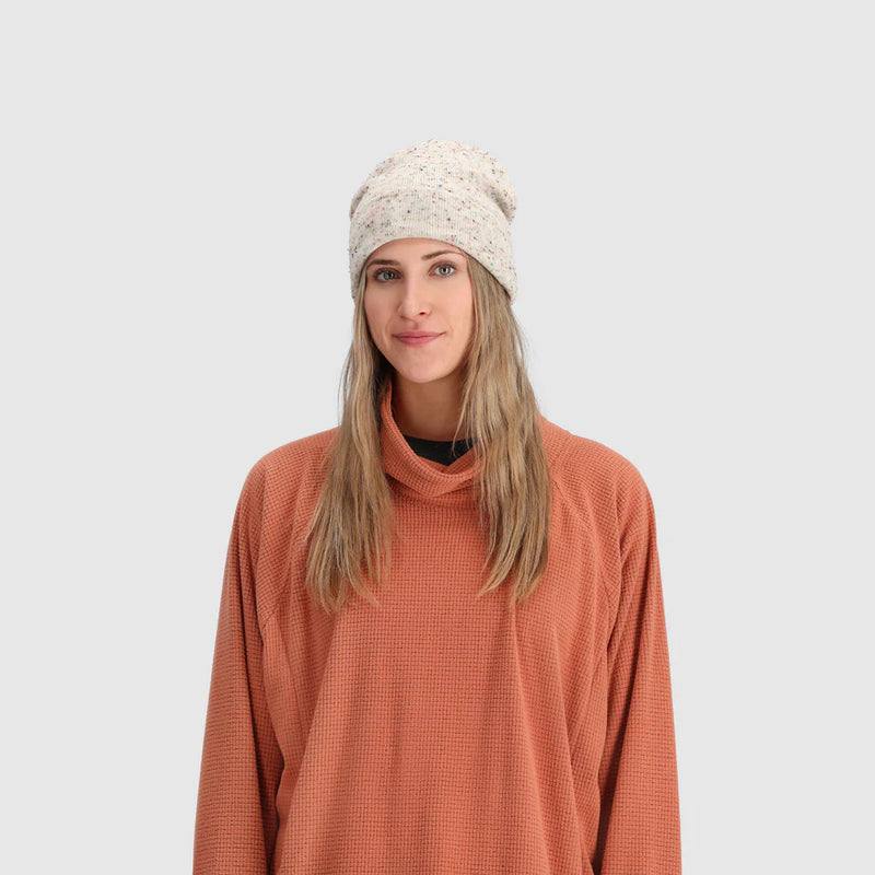 Outdoor Research Juneau Speckled Beanie Sand on model