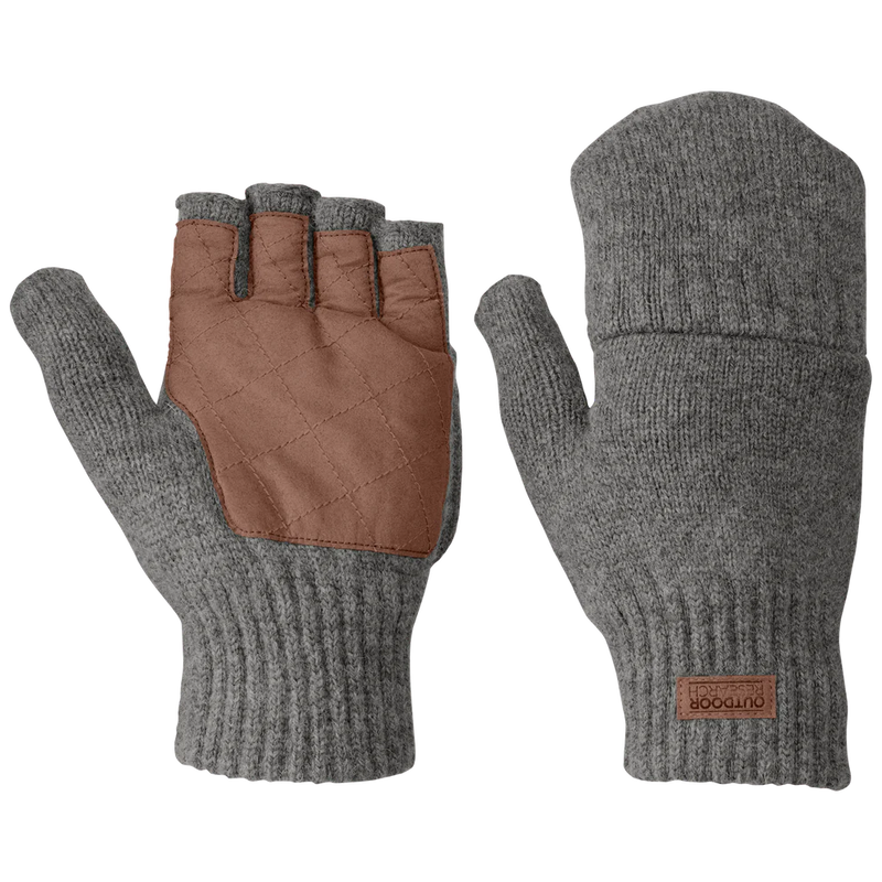 Outdoor Research Men's Lost Coast Fingerless Mitts Pewter