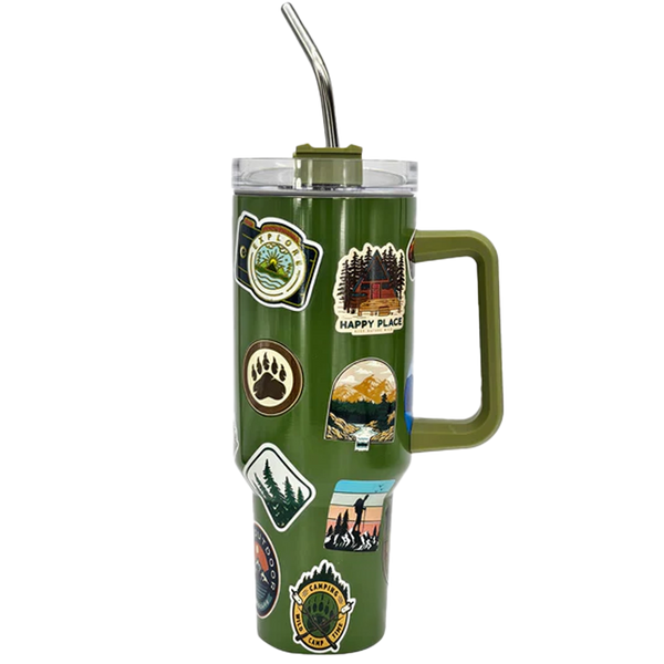 Siesta 40oz Mountain Sticker Tumbler Olive