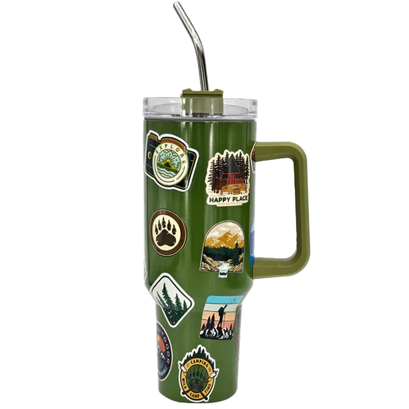 Siesta 40oz Mountain Sticker Tumbler Olive