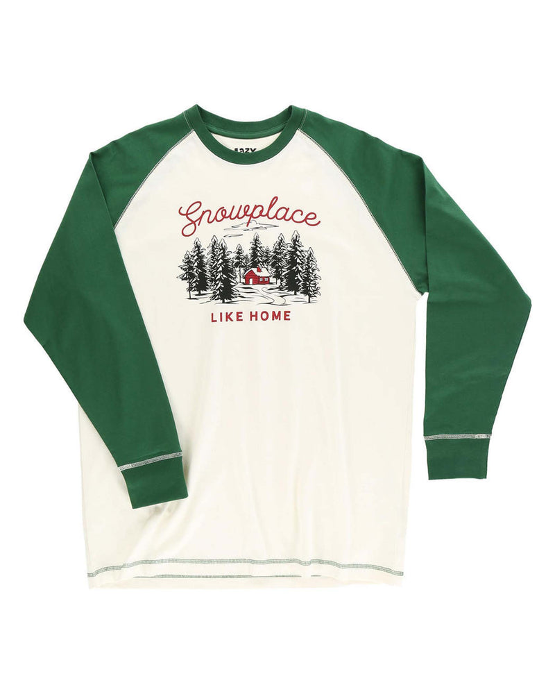 Lazyone Men's Snowplace Like Home Long Sleeve PJ Tee