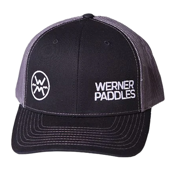 Werner Rolled Brim Adjustable Logo Hat Black And White